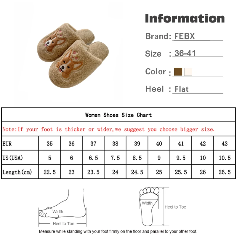 

Women Slippers Winter Cute Dog Home Casual Shoes Plush Warm Ladies Pattern Fashion Indoor Flats Indoor Woman Footwear New 2020
