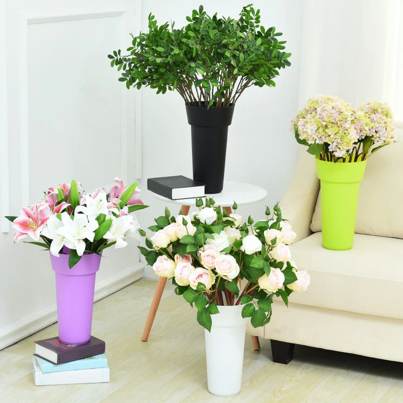 

34*20*11.5CM Pure Color Flower Arrangement Bucket Plastic Flower Bucket Household Flower Bucket Flower Shop Flower Bucket 1PCS