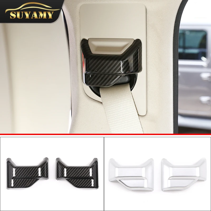 

2Pcs Seat Safety Belt Decoration Cover Trim For Mercedes Benz G Class W463 G500 2019-2020 Car Accessories Interior Styling