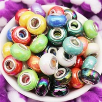 10pcslot 148mm 45 color plastic resin spacer beads for jewelry making bracelet waist crafts fit pandora bangle diy chain charm