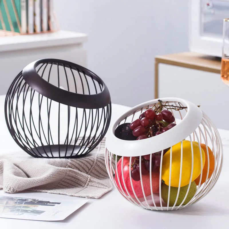 Железная корзина для фруктов круглая пустая Скандинавская Современная