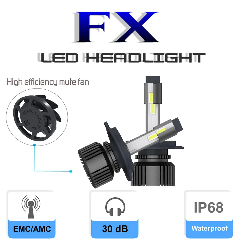 Светодиодные лампы для автомобильных фар мини размер 85 Вт 5500K 18200Lm H1 H3 H7 9005 HB3 9006 HB4