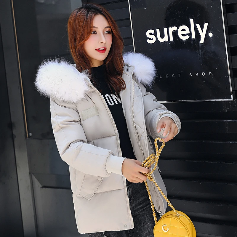 

Nice New Parkas Outwear Coats Hooded Fur Collar Winter Down Coat Jacket Long Warm Women Casaco Feminino Abrigos Mujer Invierno