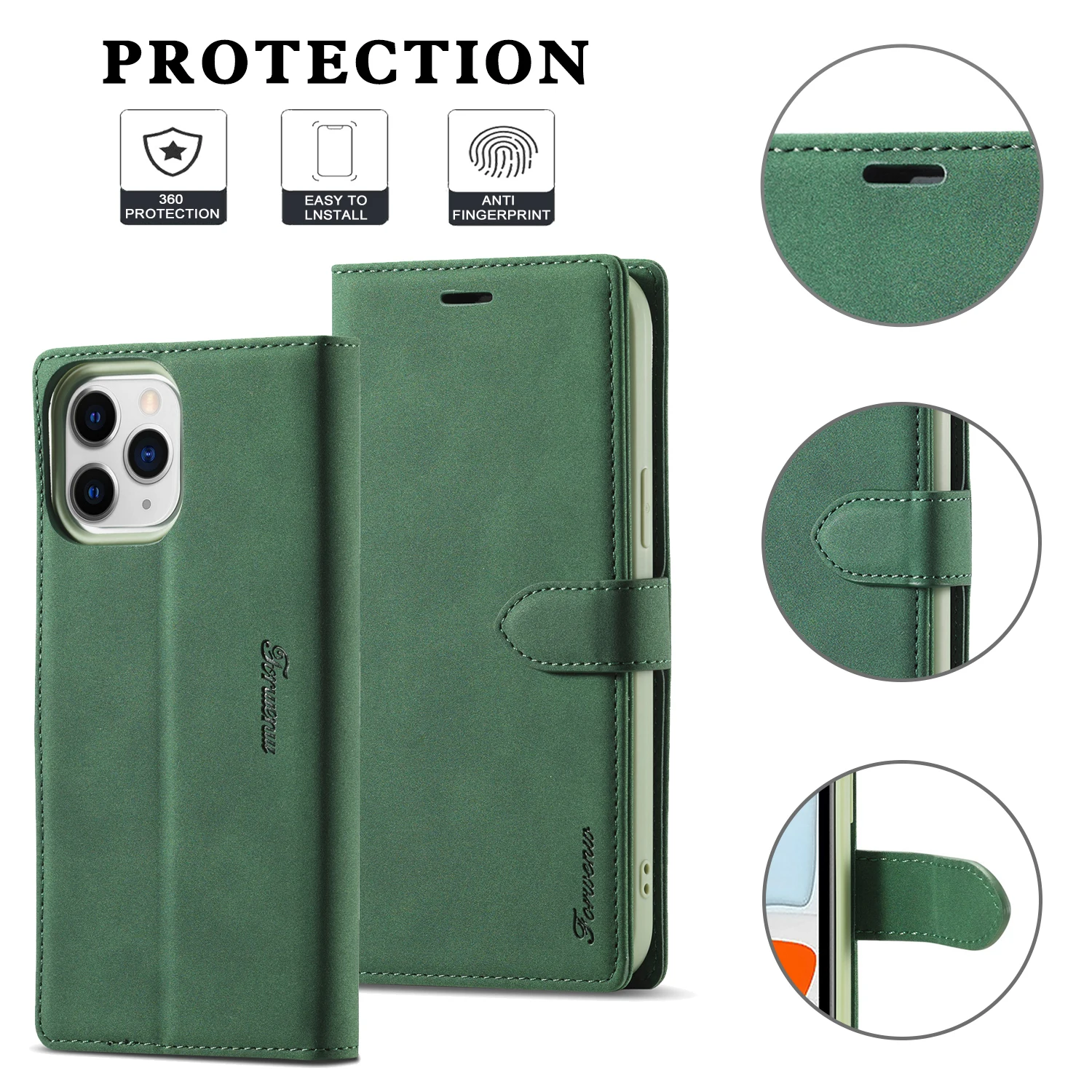 

iPhone 13 Pro Max Case Leather Phone Case For 12 Mini 11 7P 8P 7G SE2020 6S XS XR 6 Plus Wallet Stand Card Luxury Flip Cover