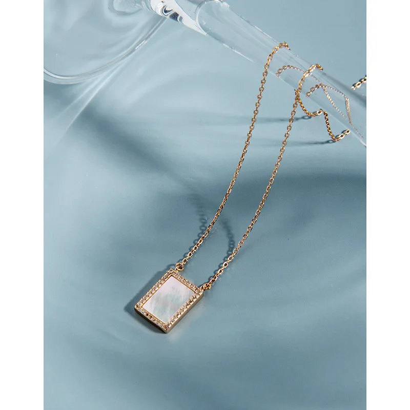 Женское квадратное ожерелье Kinel из стерлингового серебра 925 пробы с сердечком