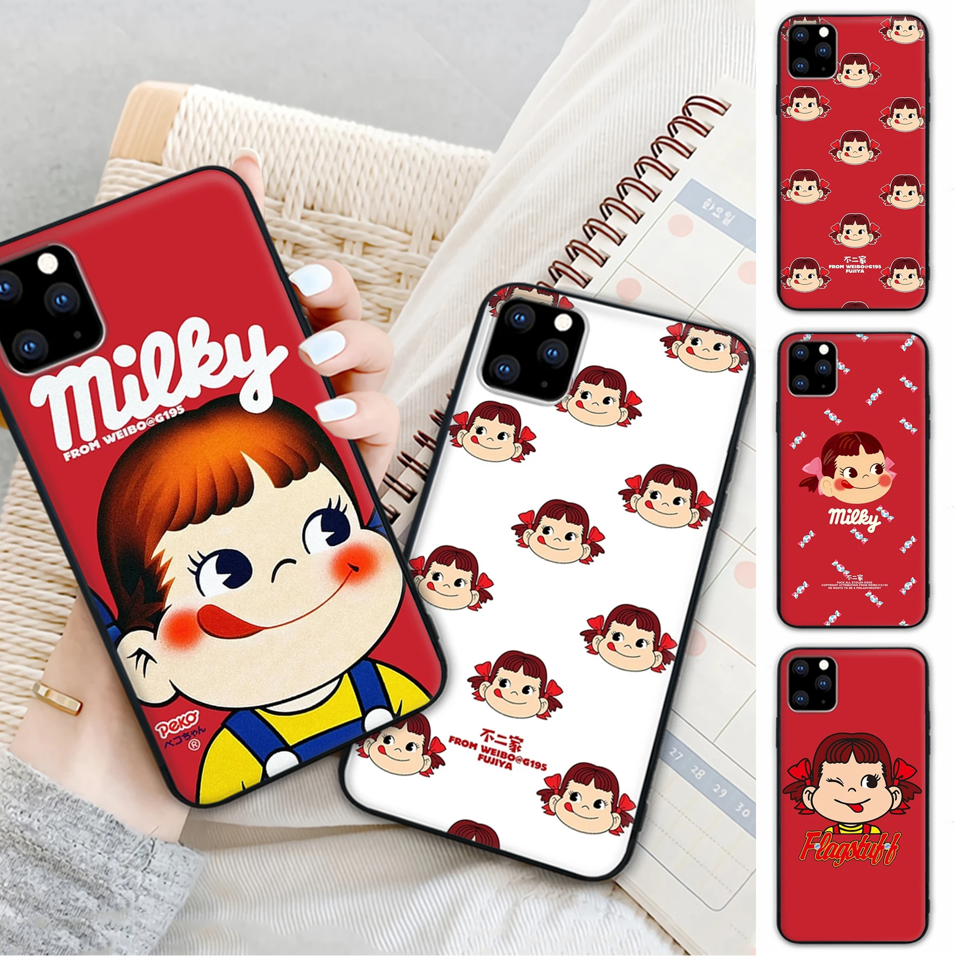 

Cartoon Fujiya Peko Milky Girl Boy Telephone Case Cover For Huawei Nova 5 T Y5 Y7 Y9 S Prime Mate 20 X 10 20 30 Lite Pro 9