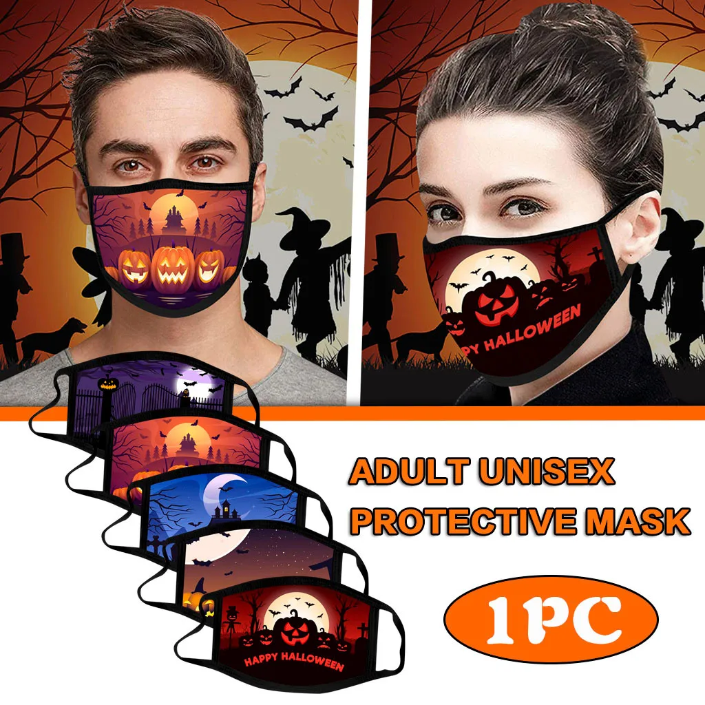 1 шт. модная защитная маска для рта с принтом Пылезащитная фильтром Pm2.5 Хэллоуина