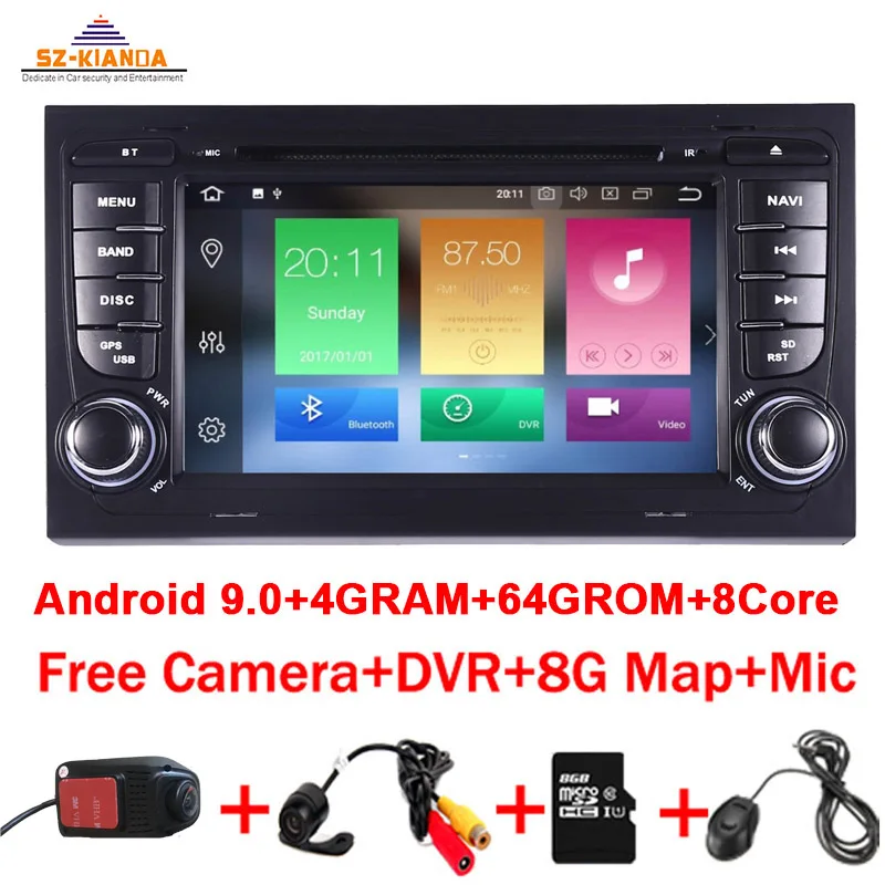 Автомобильный dvd плеер 4 Гб ОЗУ 64 ПЗУ 8 ядер Android 10 0 GPS для Audi A4 B6 B7 S4 RS4 SEAT Exeo радио Wi Fi