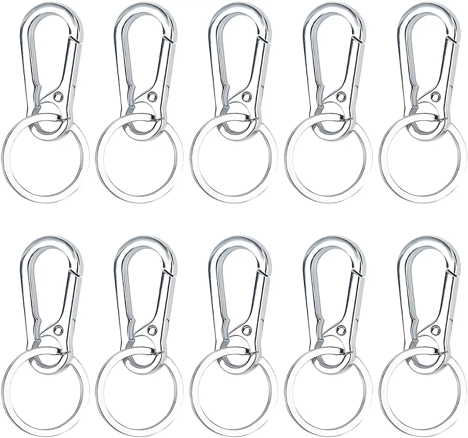 

10 шт., металлические застежки-карабины для ключей