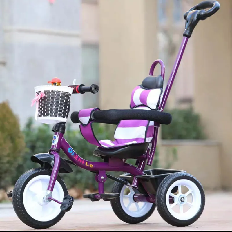 Детский трехколесный велосипед нескользящая шина складная педаль детский с