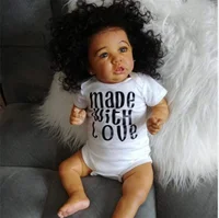 22 Inche Silicone Body African Americans Newborn Baby Unfinished Doll Parts DIY Doll Kit