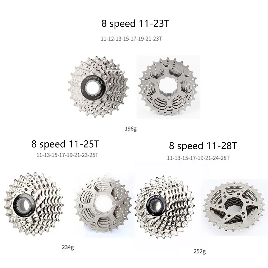 

Accessories 8 Speed Road Bike Freewheel 11-23T/25T/28T Bicycle Flywheel Steel Cassette Sprocket For Bicycle Shimanos SRAM Parts