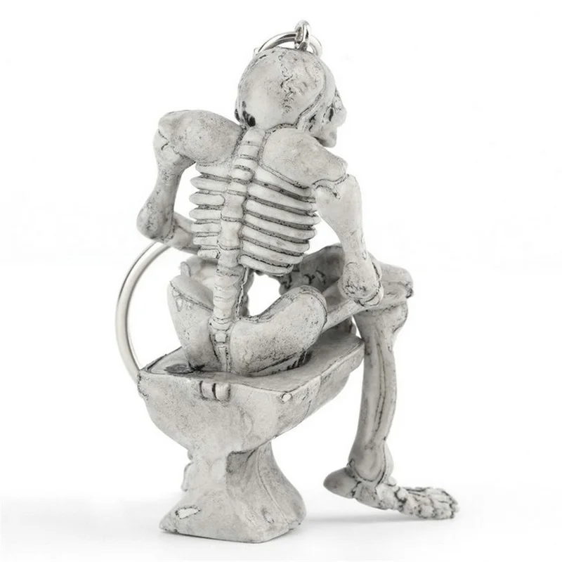 2 шт. страшная личность скелет череп сидящий на унитазе брелок подвеска мужское