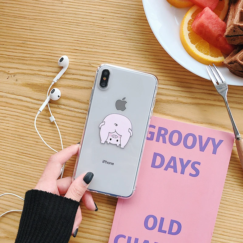 Clear Phone Case For iPhone6 7 8Case iPhone XR Silicon Soft Transparent Back Cover 11 XS Max 8 6s Plus | Мобильные телефоны и