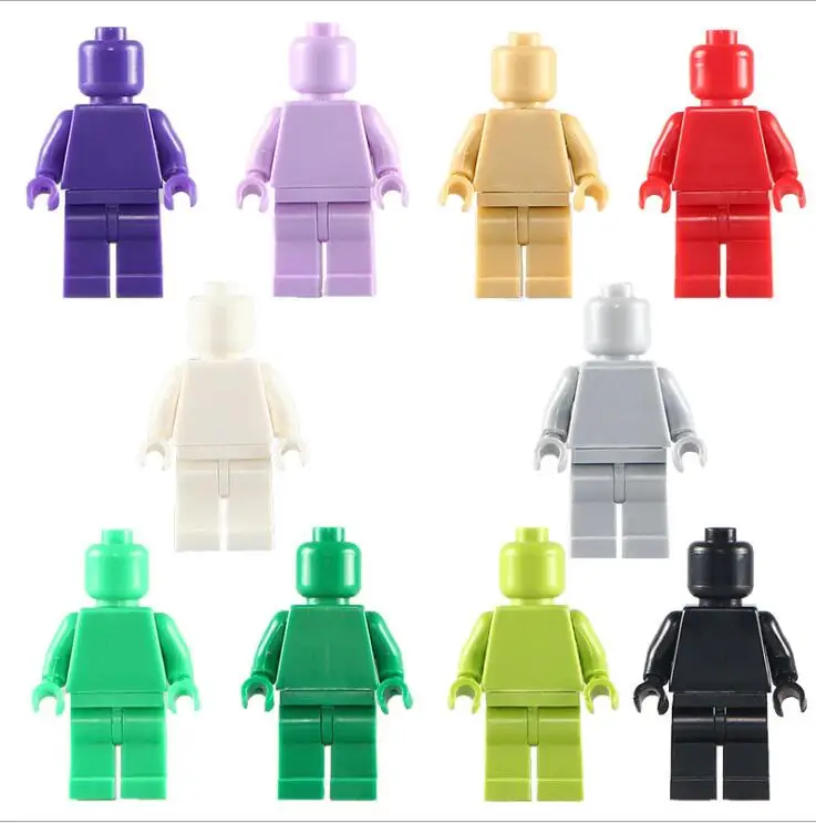 5 шт./лот кукла мини фигурки строительные блоки пустые однотонные без принтов