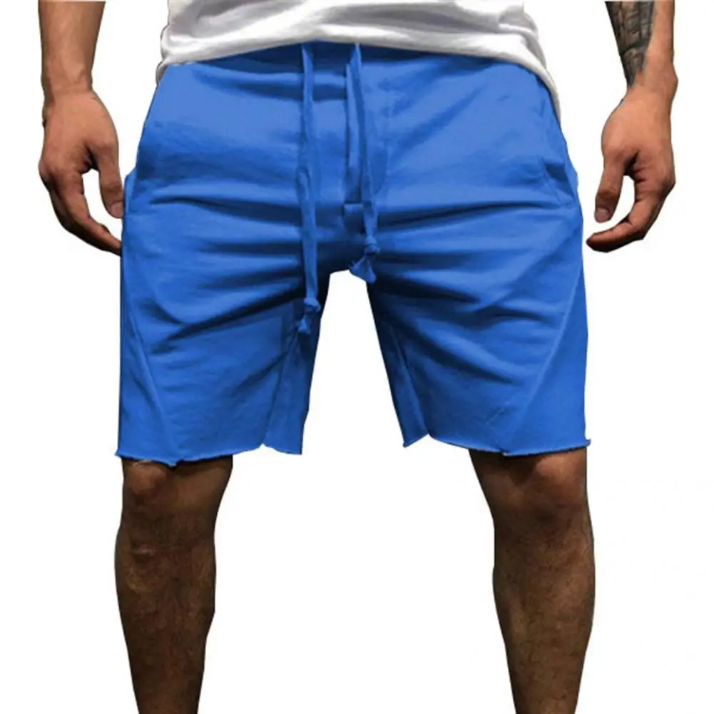 

Knee Length Thin Drawstring Side Pockets Training Shorts Sweatpants