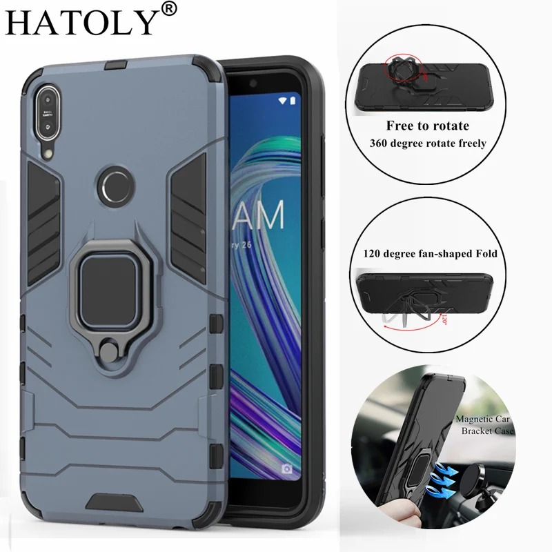 Чехол для Asus ZenFone Max Pro M1 ZB602KL магнитный кронштейн с кольцом присоской силиконовый
