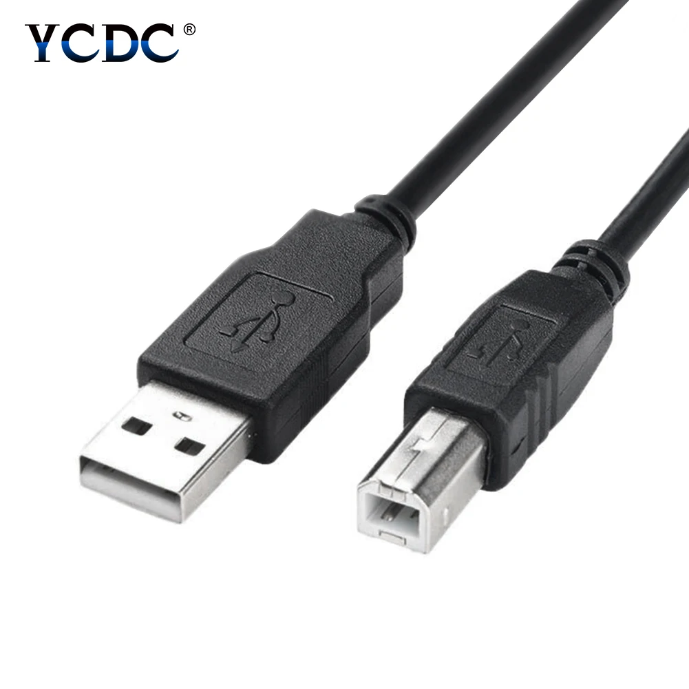 

USB 2.0 Printer Cable High Speed AM Printer DAC USB Printer to BM Data Scanner Cord 1.8m/5.91ft Black Label