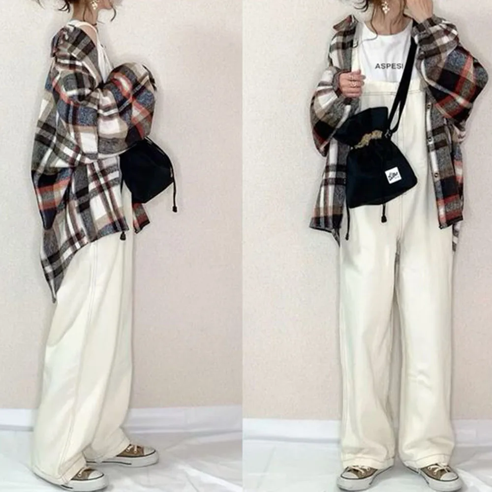 

Plaid Lapel Patchwork Regular Mid-Length Women's Blouse Casual Loose Korea Fashion Shirt Spring Autumn Street Wear Ladies Tops