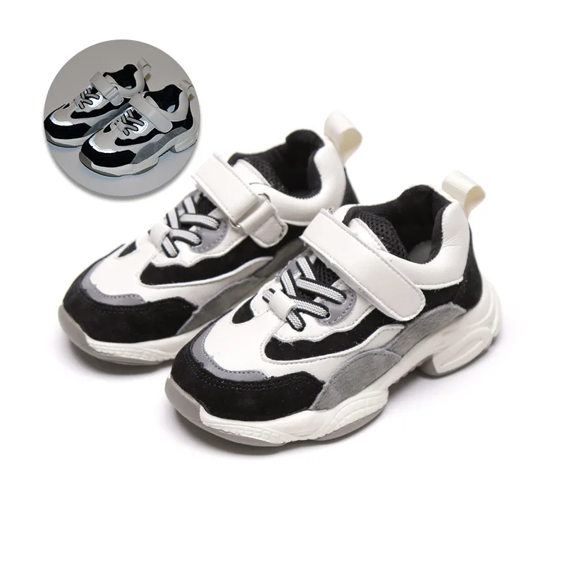 High Quality Boys Shoes Hook Loop Toddler Reflective Kids Sneakers Breathable Mesh Children Baby Trainers | Мать и ребенок