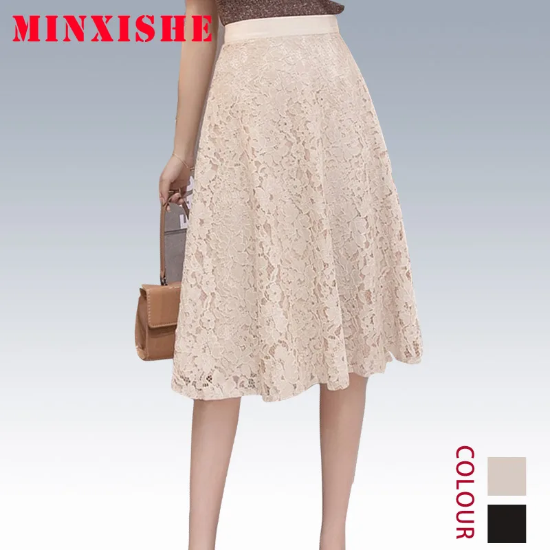 Юбки faldas jupe mujer женские femme осень лето moda 2019 кружевные черные миди сексуальная