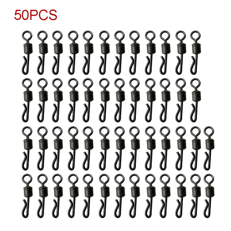 

50/20/100pcs Fishing Connector Carp Fishing Accessories Bearing Swivel Quick Change Swivels For Carp Fishing Terminal Tackle