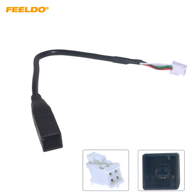 

FEELDO Car Audio Radio 4Pin Connector to USB Input Wire Adapter For Toyota Camry Corolla Mazda Standard Original Auto USB Cable