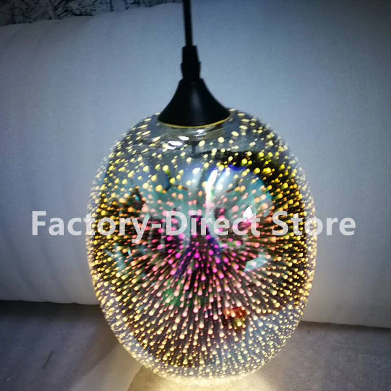 Современная 3D красочная подвесная стеклянная лампа в скандинавском стиле со