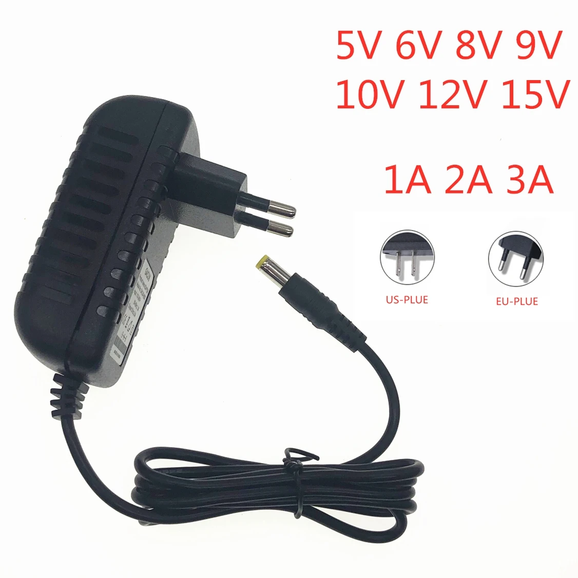 AC 110-240V DC 5V 6V 8V 9V 10V 12V 15V 1A 2A 3A универсальный ЕС штепсельный адаптер питания зарядное устройство адаптер для Светодиодный светильник US