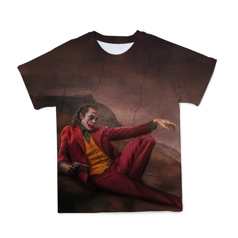 

2021 Summer New Style Hot Sale 3D Men's Casual Shirt Funny Clown Expression Pattern Fashion O-Neck Short-Sleeved Size 100-6XL