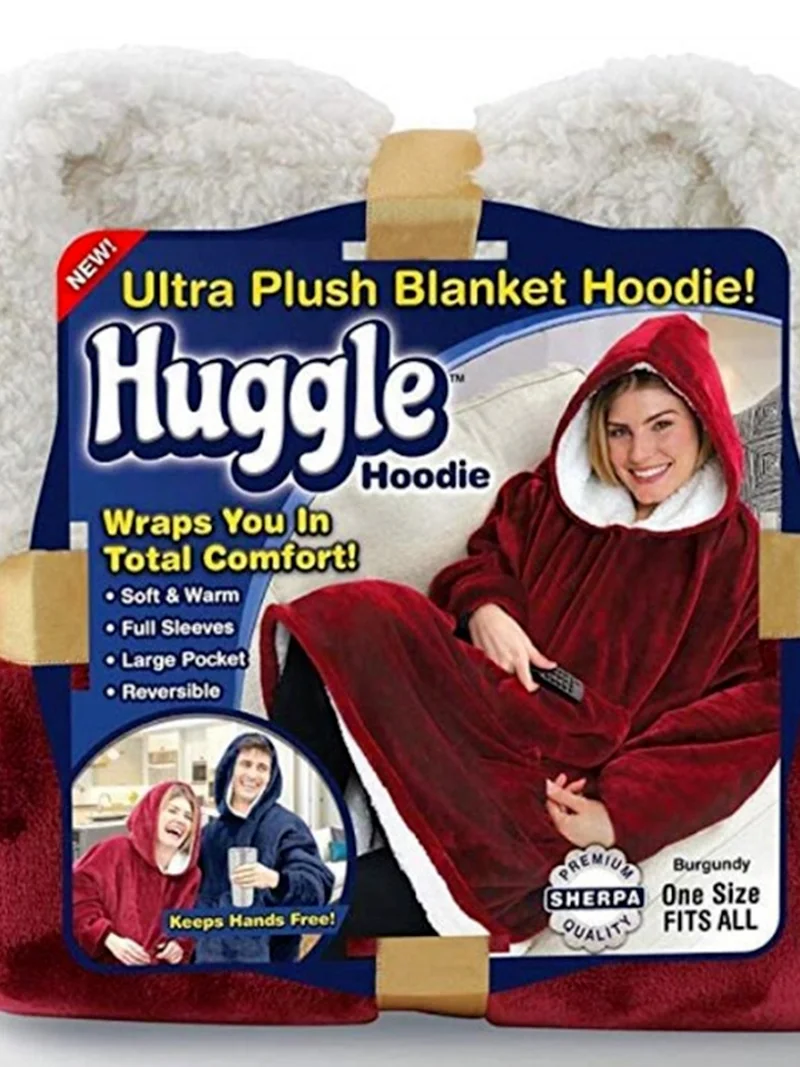 

Claroom Blankets For Beds Winter Warm Picnic Blanket Super Soft Warm Hoodie Adult Winter Hooded TV Blanket EE03#