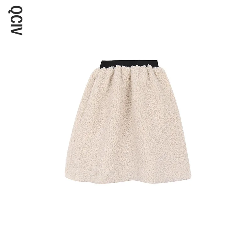 

Autumn Winter fashion lamb wool skirts for baby girls thick casual all-match skirt