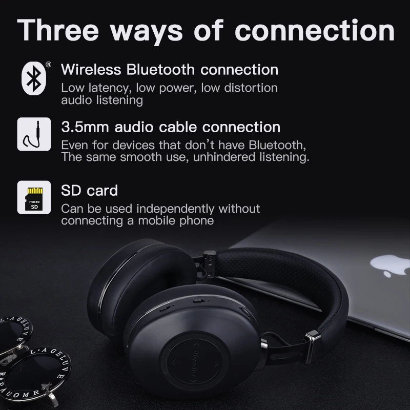 Bluetooth-наушники ANC беспроводная гарнитура Bluedio H2 HIFI-звук подсчет шагов слот для