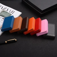 2022 large capacity mini card case business creative business card box pu leather gift business card holder wallet business man