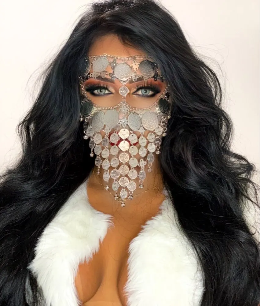 Костюм для танца живота головной убор маска лица вуаль этнический Арабская