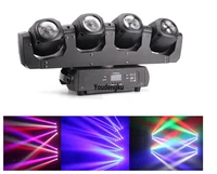 4 heads led scanner beam bar 4x32w rgbw 4 in 1 led spider endless rotating beam moving head stage light