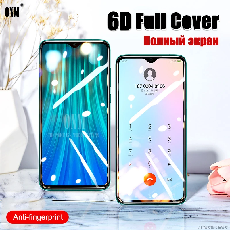 6D закаленное стекло для Xiaomi Redmi Note 8T 8 Pro полный закругленный протектор экрана xiaomi