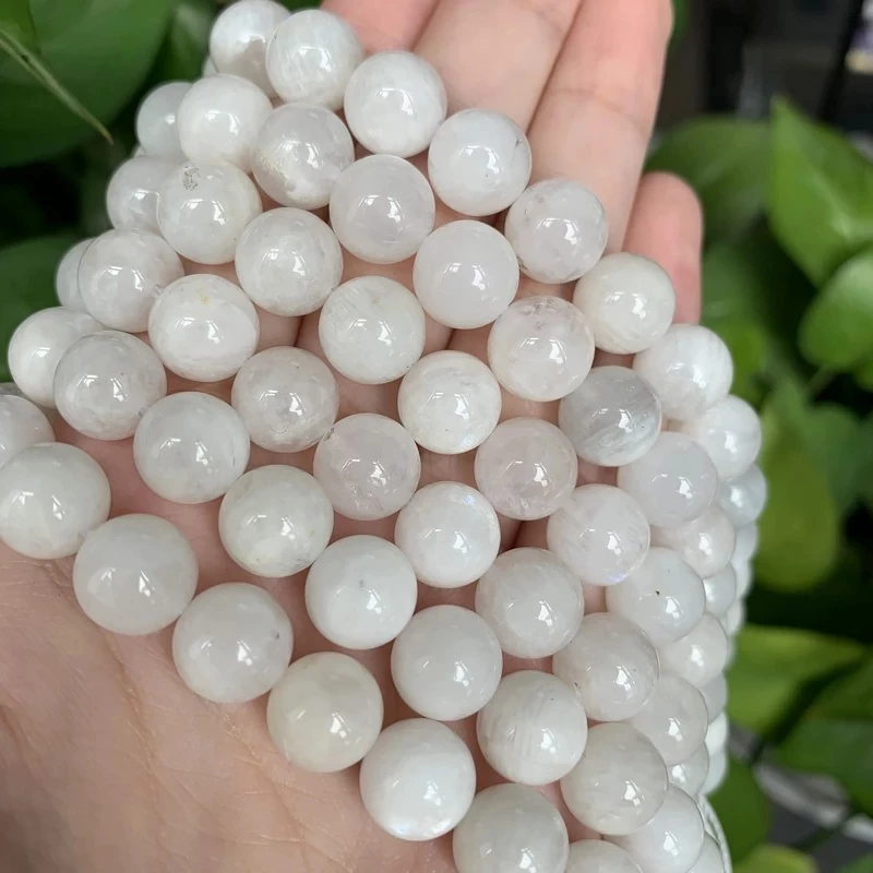 

Natural Moonstone Beads Smooth Round Loose Spacer Beads For Jewelry Making 15inches 6/8/10mm DIY Beads Bracelets Necklace Perles