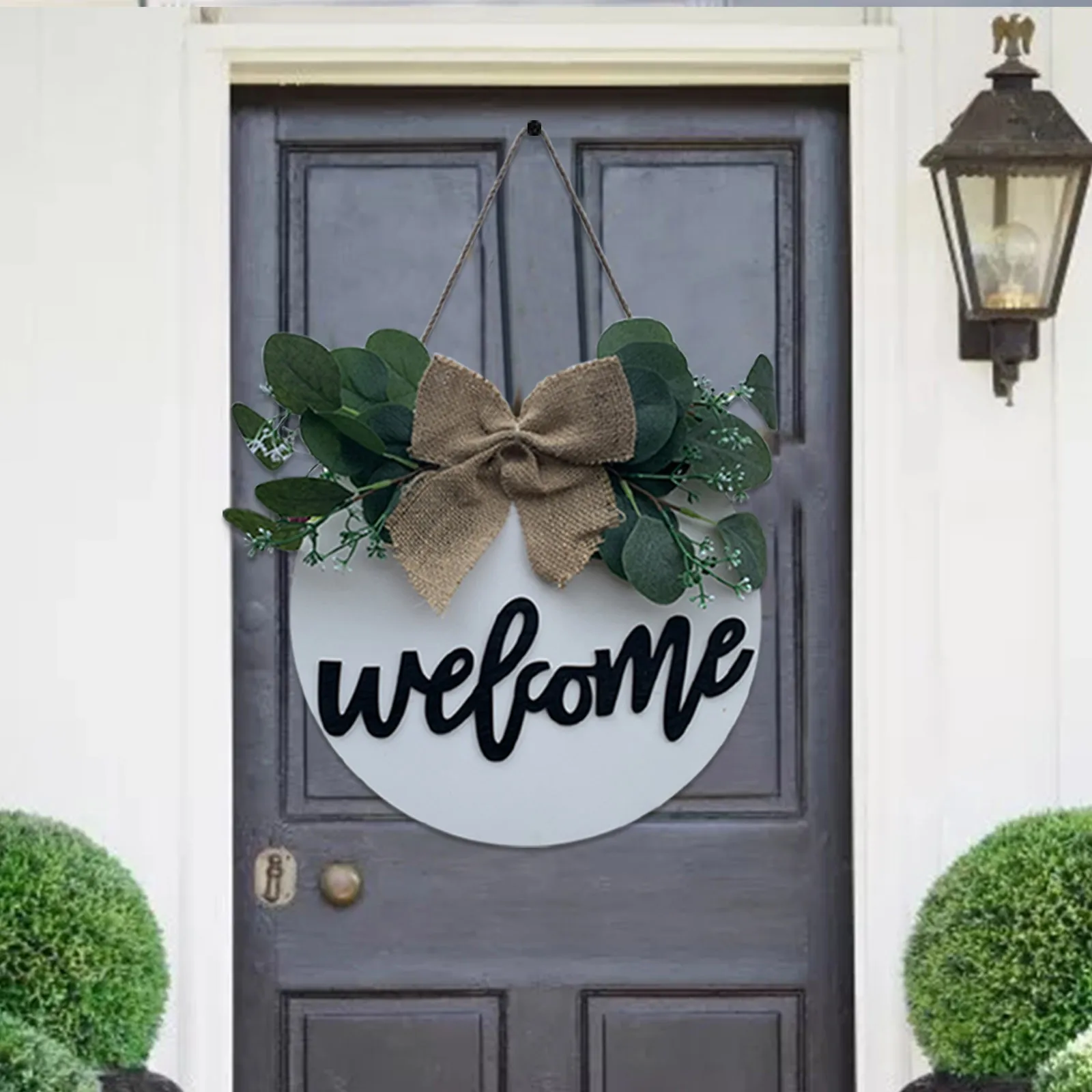 

Diy Welcome Door Handmade Decoration Round Listing With Flower Wood Home Decoration Pendant Gifts Art Plaque Sign For Home Decor