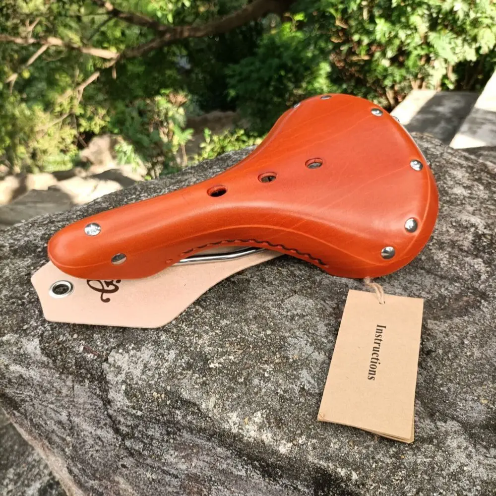 Тайвань Gyes GS 17A MTB велосипеда из коровьей кожи с заклепками удобные седло Ретро