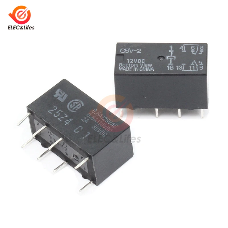 12V реле G5V 2 12VDC 2A Сигнальное 8PIN для Omron Реле DIP 8|Реле| |