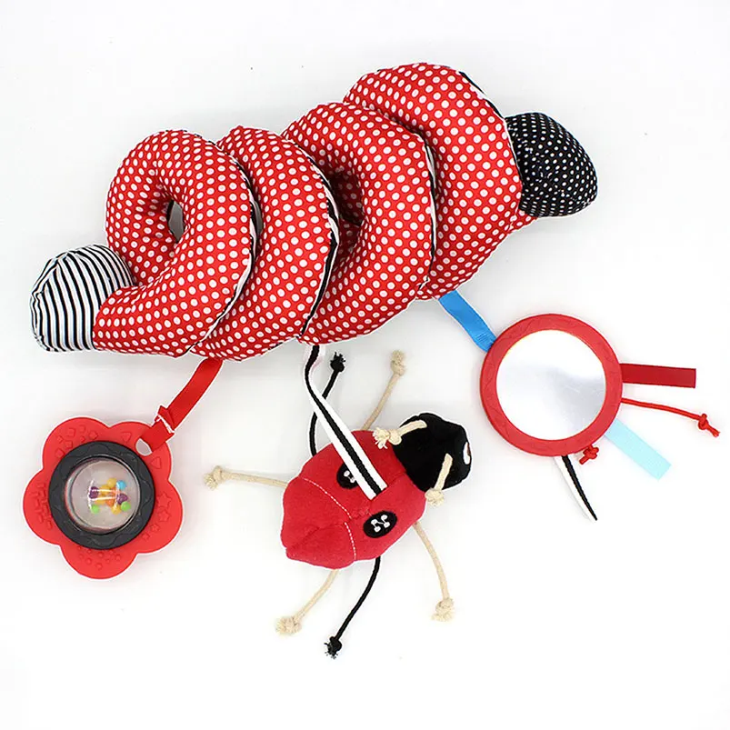 Красочная детская кроватка с божьей коровкой коляска вокруг детского зеркала