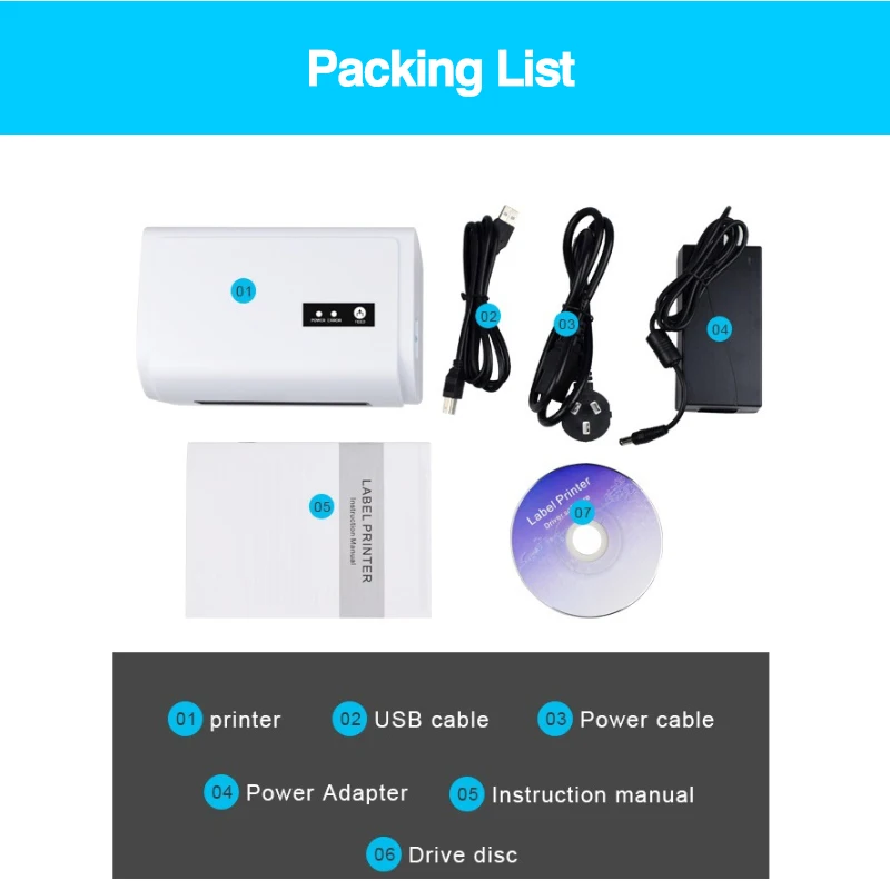 

Thermal Shipping Label Barcode Sticker Printer 4inch USB Bluetooth For 40-110 Width Compatible With Amazon Ebay Etsy Shopify 46