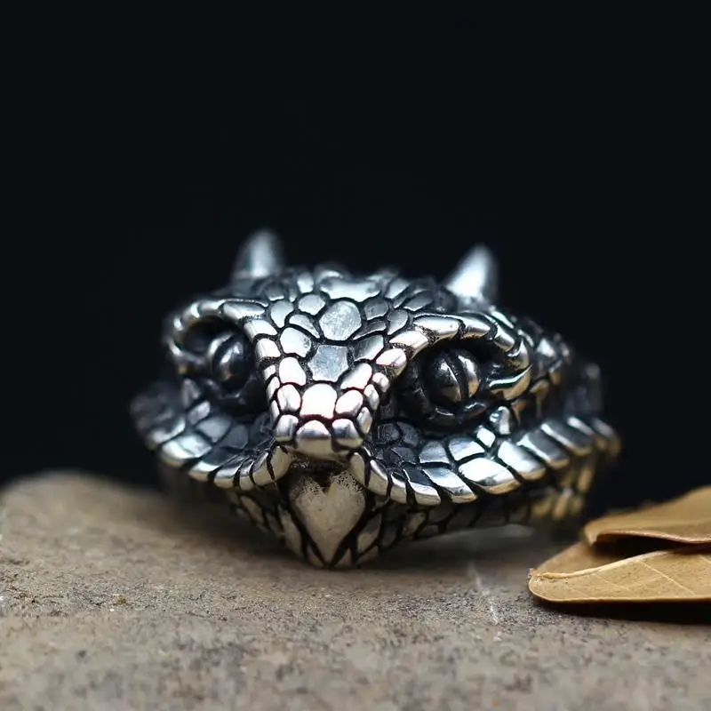 

Punk Style Opening Viper Rings For Men Domineering Retro Python Animal Men Ring Fashion Jewelry Hot Sale