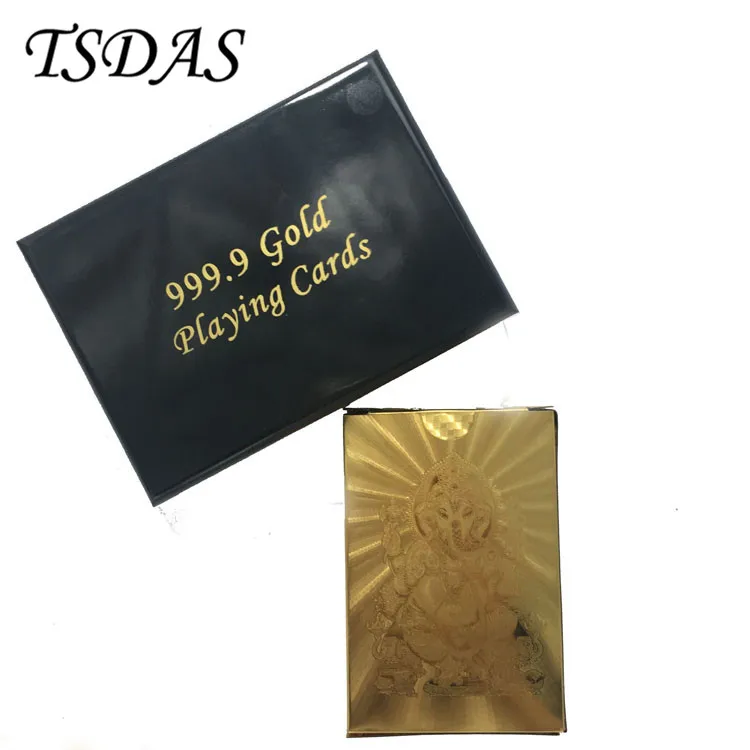 Горячая Распродажа 24K позолоченная игральная карта с индийским Богом дизайн