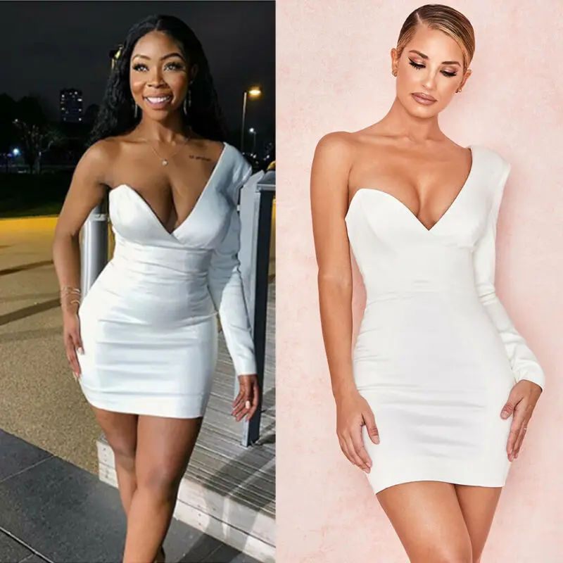 Женское осеннее повседневное шикарное одно плечо с глубоким v-образным вырезом