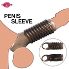 Удлинитель для пениса, увеличитель пениса, мужские удлинители, многоразовые презервативы с застежкой, кольцо на член, секс-игрушки для мужчин, задержка эякуляции