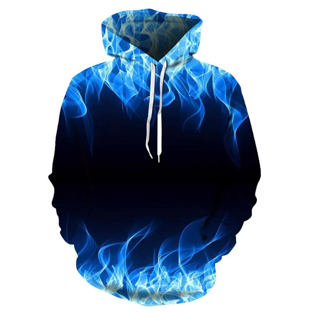 

2020 new colorful flame hoodie 3d sweatshirt men and women hooded spring summer coat men's fun jacket black