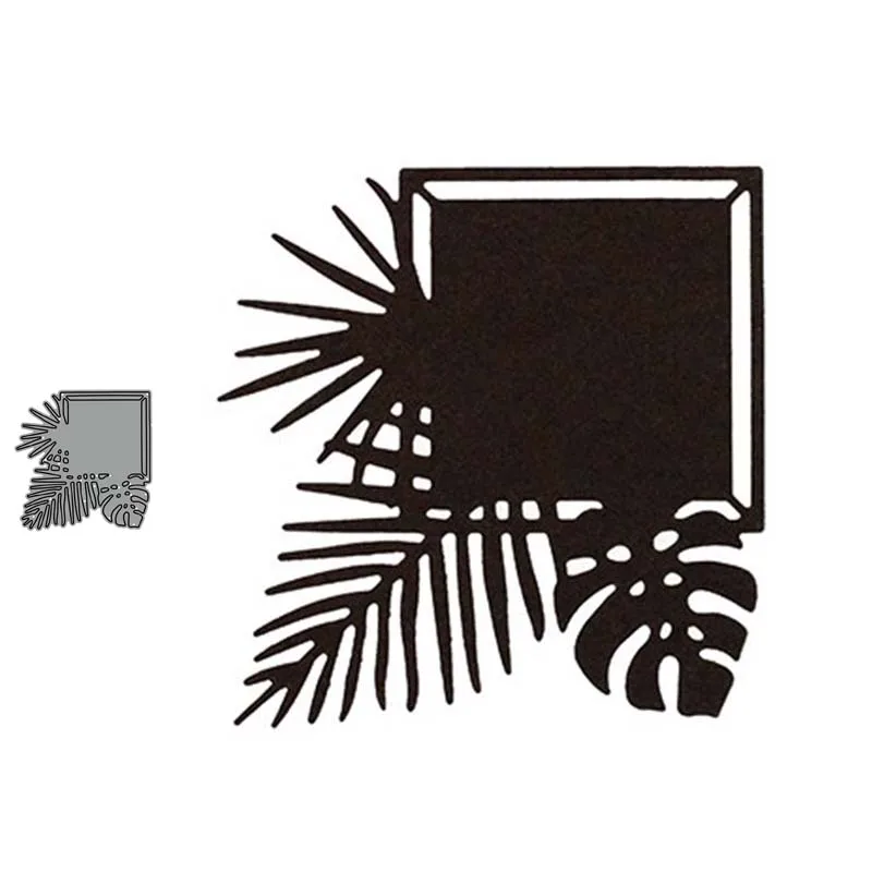 

JC Banana Leaf Square Frame Metal Cutting Dies for Scrapbooking Handmade Tools Die Cut Card Make Stencil Craft Model Album Decor
