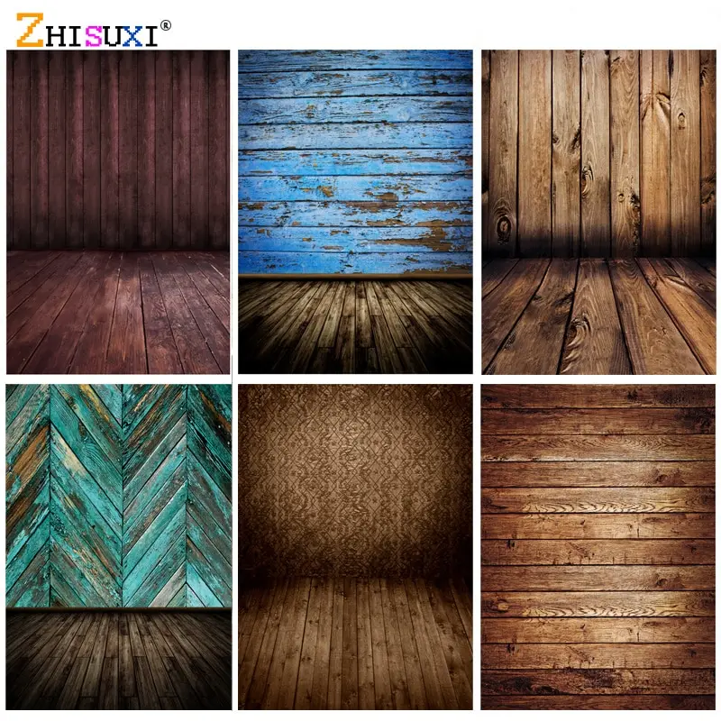 

Vinyl Retro Wooden Floor Vintage Baby Portrait Photography Backdrops For Photo Studio Background Props 21622 SLMB-01